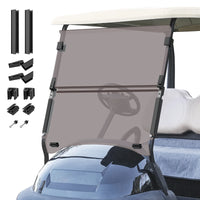 Pare-brise voiturette de golf – version teintée avec ses pièces de fixation