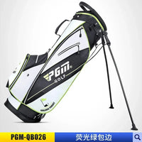 Sac de golf trépied léger – coloris blanc et noir, liseré vert clair