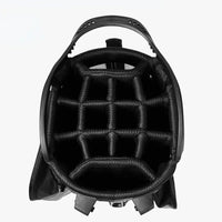Sac de golf trépied léger – haut du sac vu de dessus avec les 14 compartiments