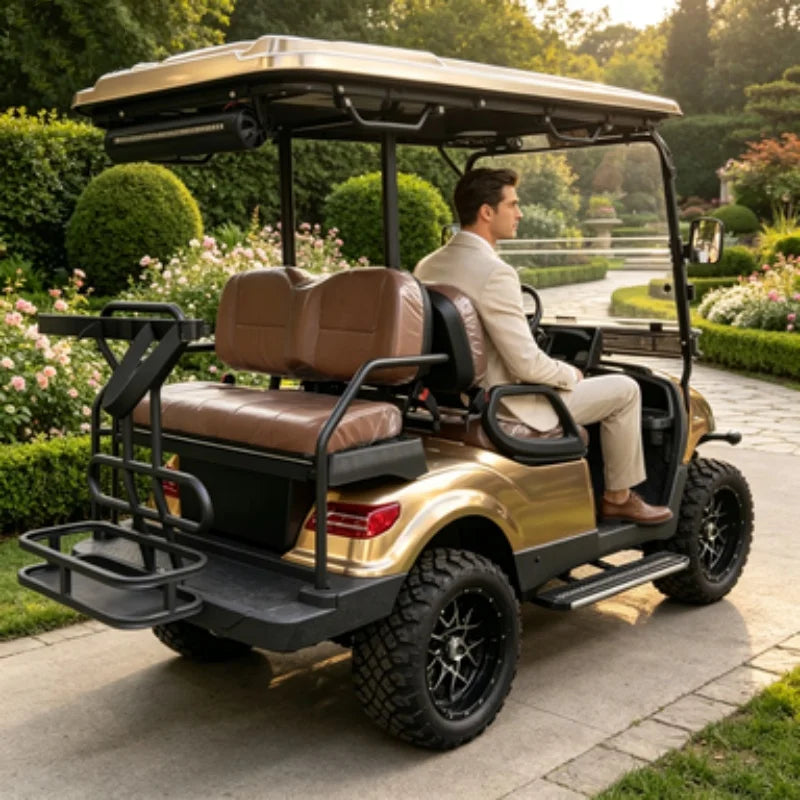 Voiturette de golf électrique 2, 4 ou 6 places avec porte-sacs arrière