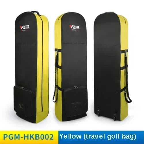 Housse de voyage golf – version noir et jaune, trois vues