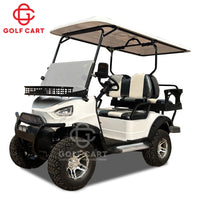 Voiturette de golf 4 places tout-terrain – vue de trois quarts avant de la version blanche