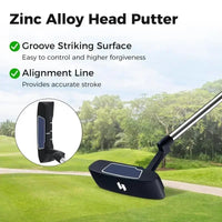 Kit de golf complet droitier 11 clubs – putter en alliage de zinc avec ligne d'alignement