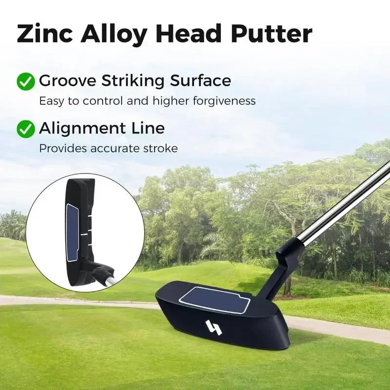 Kit de golf complet droitier 11 clubs – putter en alliage de zinc avec ligne d'alignement