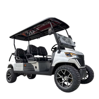Voiturette de golf électrique surélevée – version grise à trois rangées de sièges