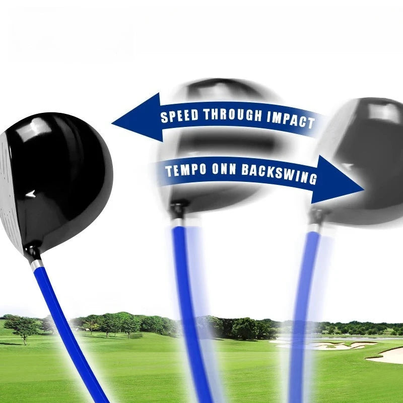 Club d'entraînement swing golf – schéma du tempo du backswing et de la vitesse à l'impact