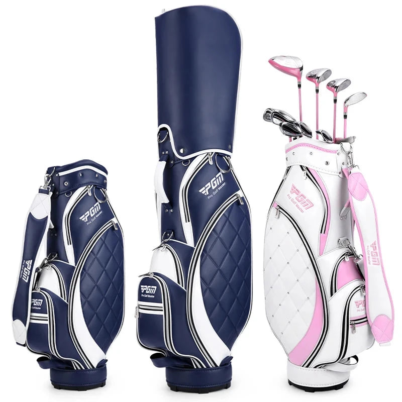 Sac de golf tour femme en microfibre PU imperméable, 13 clubs