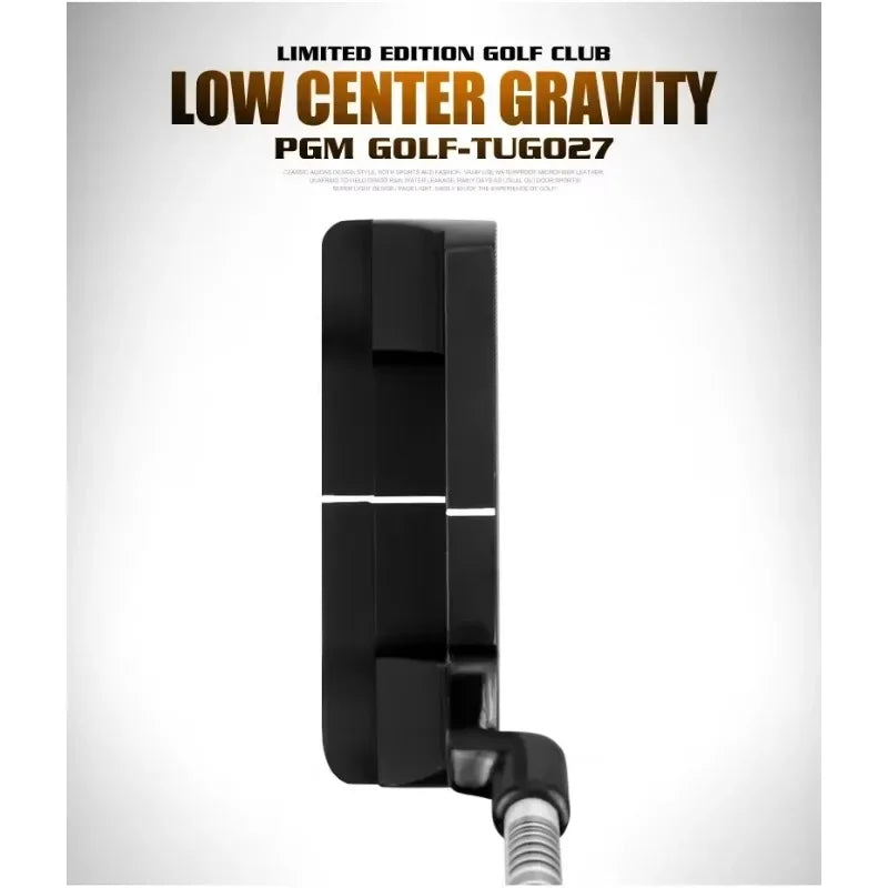 Putter lame gaucher – tête noire vue de côté, présentation du centre de gravité bas