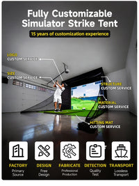 Cage de simulateur de golf en tubes galvanisés avec filet d'impact et poteaux