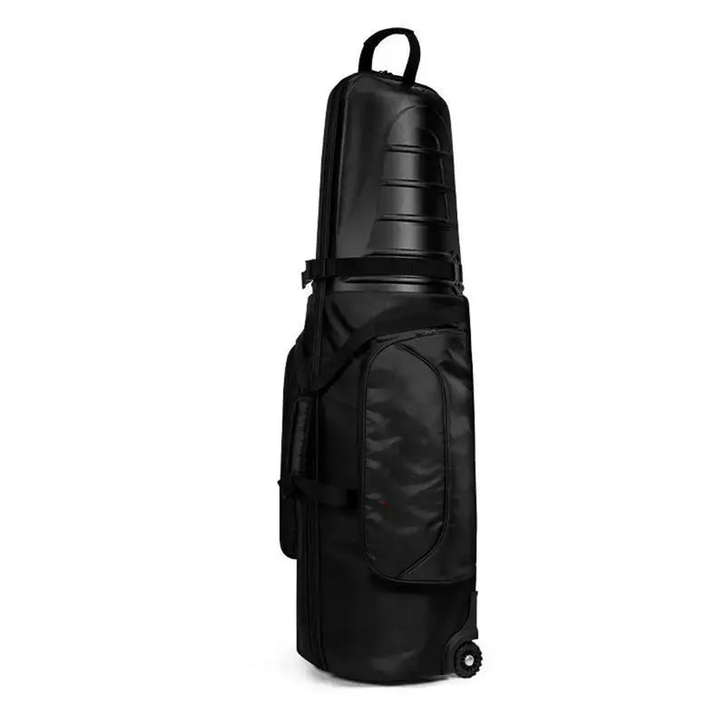 Sac de golf de voyage rigide – sac noir debout, vue de face