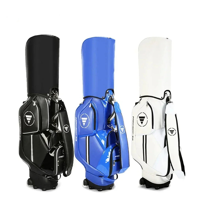 Sac de golf tour en cuir PU à roulettes et poignée télescopique