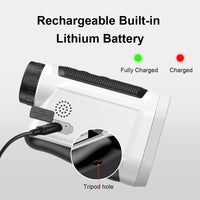 Télémètre laser de golf – charge par câble USB, voyant de charge et pas de vis de trépied