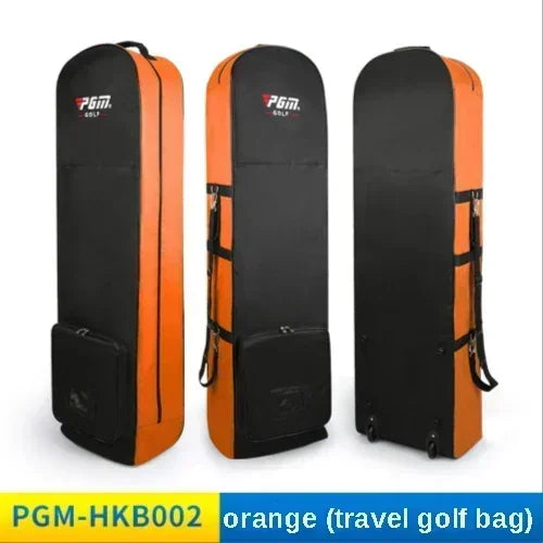 Housse de voyage golf – version noir et orange, trois vues