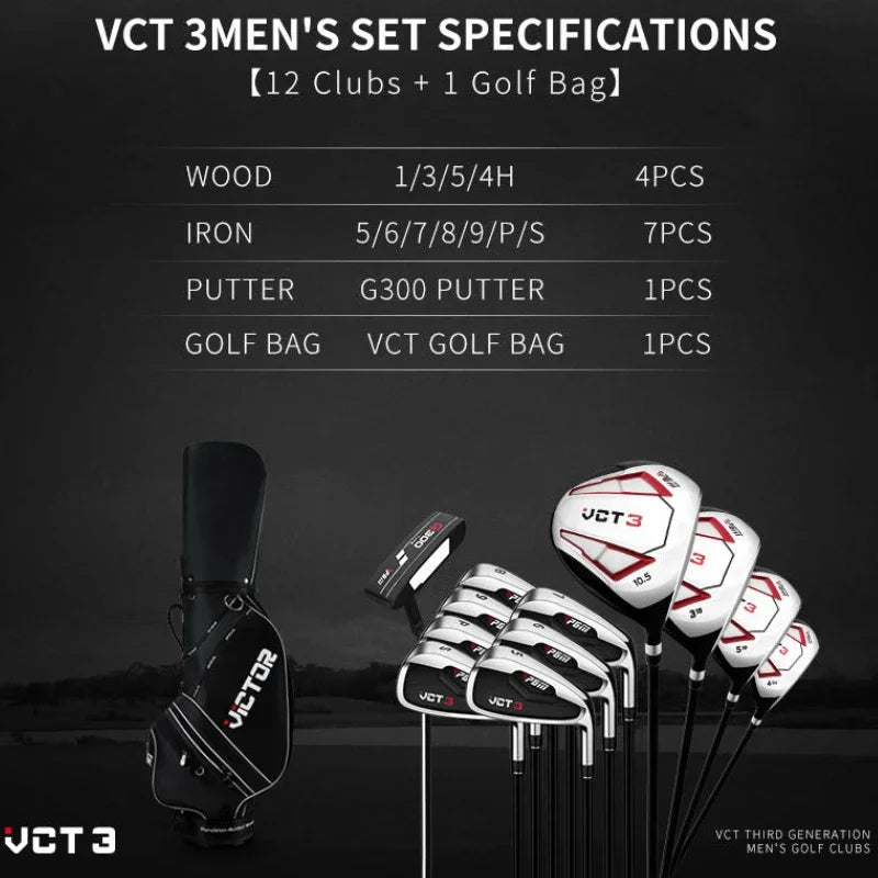 Set de golf complet homme droitier – composition du set de 12 clubs et d'un sac