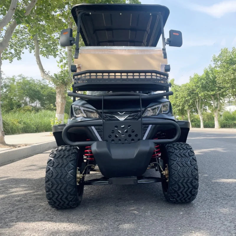 Voiturette de golf électrique 2, 4 ou 6 places – vue de face avec pare-chocs avant