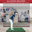 Filet pare-balles golf 3 x 3 m, maille fine de 1,9 cm, bord rouge
