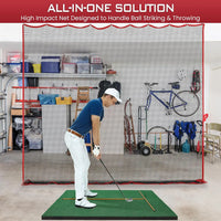 Filet pare-balles golf 3 x 3 m, maille fine de 1,9 cm, bord rouge