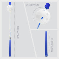Bâton de swing golf sonore – dimensions : 120 cm, grip de 27,3 cm, sphère de 6,5 cm