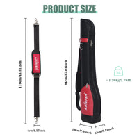 Sac de golf pencil en cuir PU – cotes du sac : 94 cm de hauteur, base de 19 cm sur 13 cm, bandoulière de 110 cm, 1,26 kg