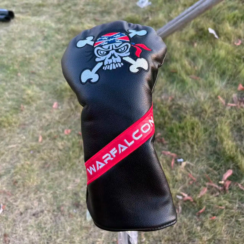 Driver de golf 460 cc – couvre-driver noir orné d'un crâne