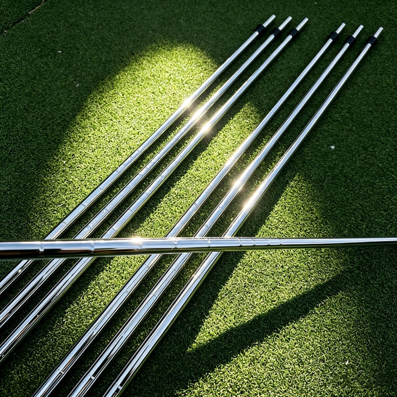 Set de 7 manches acier pour fers de golf – manches acier vus par la pointe