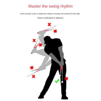 Aide au swing de golf télescopique – schéma du rythme du swing et du relâchement