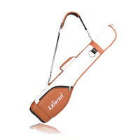 Sac de golf pencil en cuir PU – coloris blanc et marron