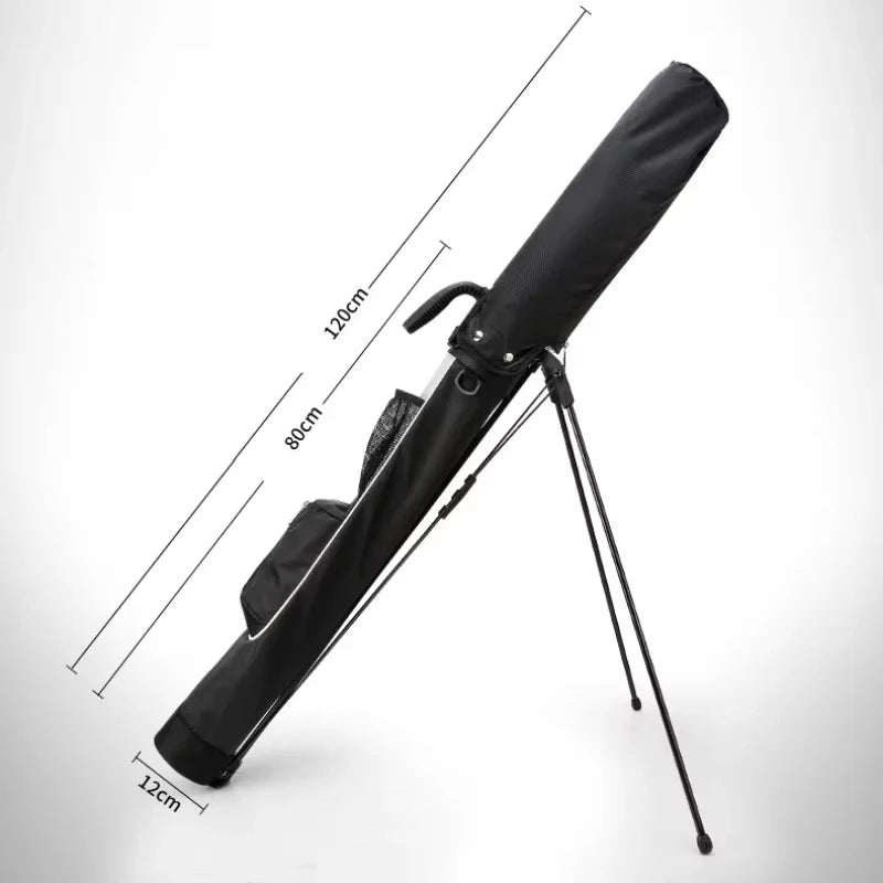 Sac de golf pencil ultraléger – schéma des dimensions : 120 cm de long, base de 12 cm