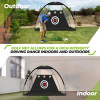 Filet de golf dôme – utilisation en extérieur dans un jardin et en intérieur dans une pièce