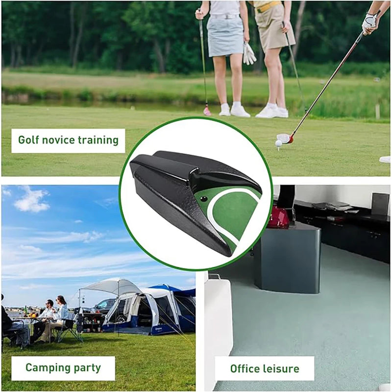Coupelle de putting à retour automatique – en situation sur le green, au camping et au bureau