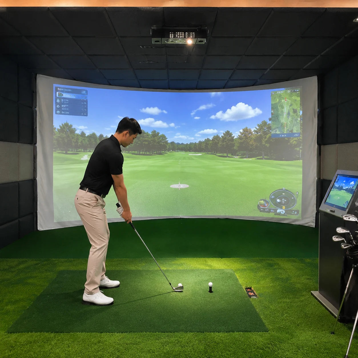 Écran de simulateur de golf d'intérieur robuste à double couche en 4 formats