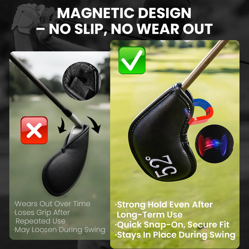 Couvre wedge golf magnétique – fermeture magnétique anti-glissement