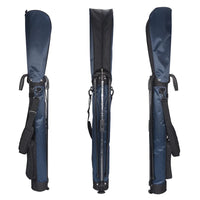 Petit sac de golf léger – sac bleu marine vu de dos, de face et de côté