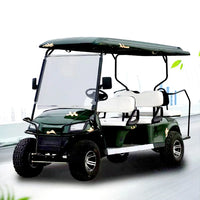 Voiturette de golf électrique de 2 à 10 places – version verte vue de trois quarts avant