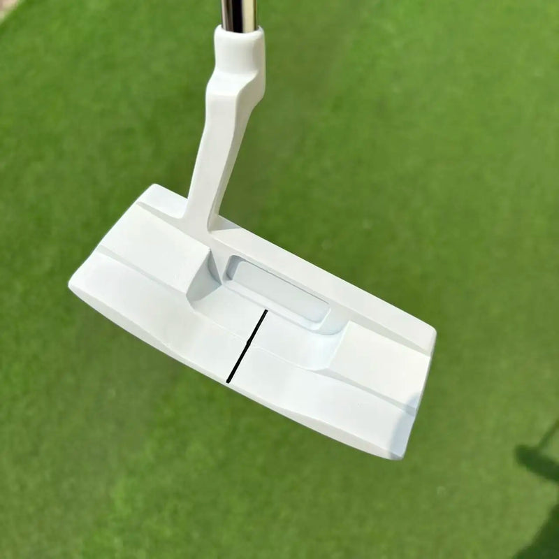 Putter lame blanc quadrillé – dessus de la tête avec la ligne d'alignement centrale