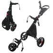 Chariot de golf pliable 3 roues aluminium grandes roues frein à pied