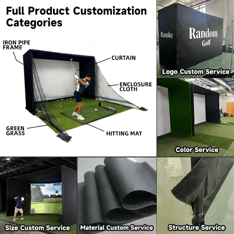 Cage de golf à cadre métallique – options de personnalisation : taille, matériau, logo et couleur
