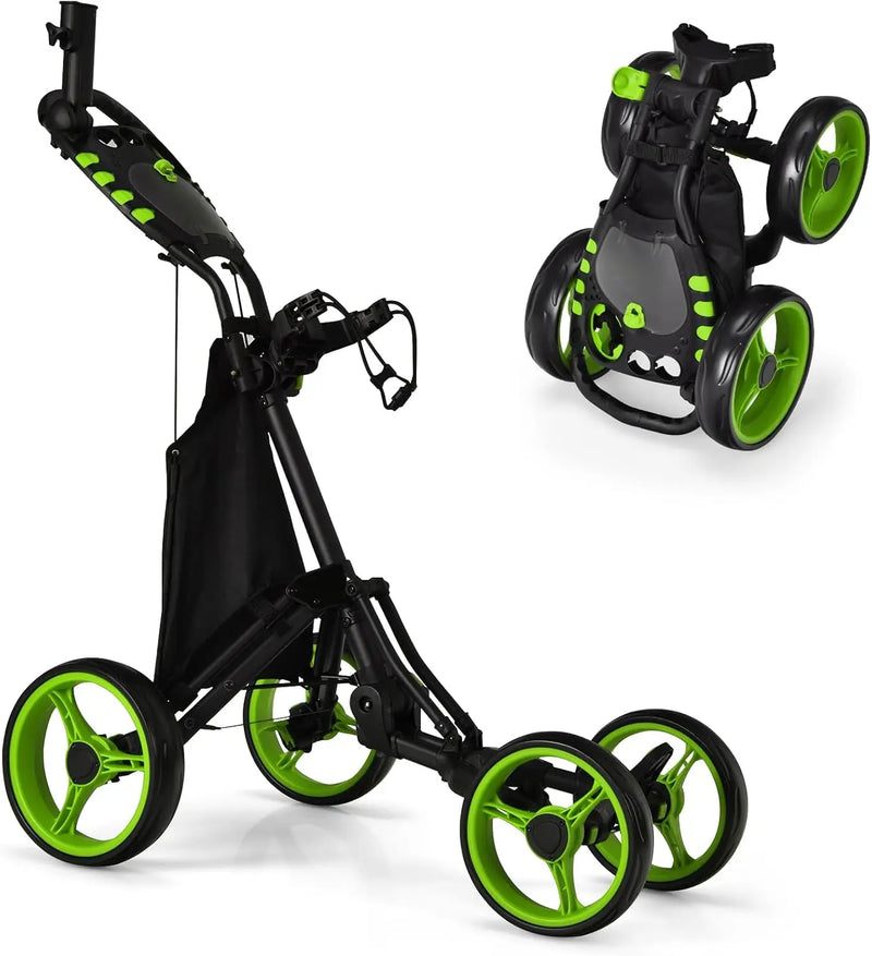Chariot de golf 3 roues pliable en un clic poignée réglable 4 positions