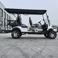 Voiturette de golf électrique blanche 4 places – vue de profil