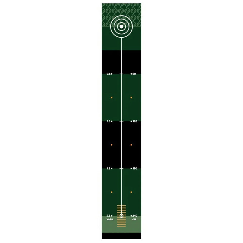 Tapis de putting pliable – dessin vert et noir avec repères de 60 à 240 cm