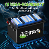 Batterie lithium voiturette de golf 48 V 105 Ah – cellules de grade A et boîtier ouvert