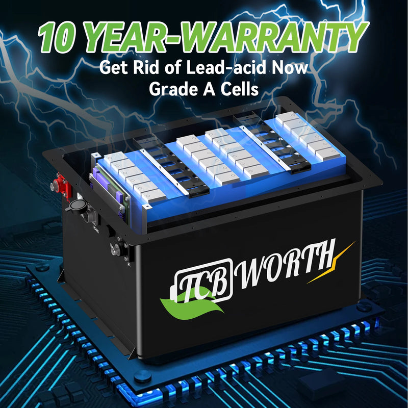 Batterie lithium voiturette de golf 48 V 105 Ah – cellules de grade A et boîtier ouvert