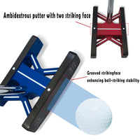 Putter maillet double face – schéma des deux faces de frappe rainurées
