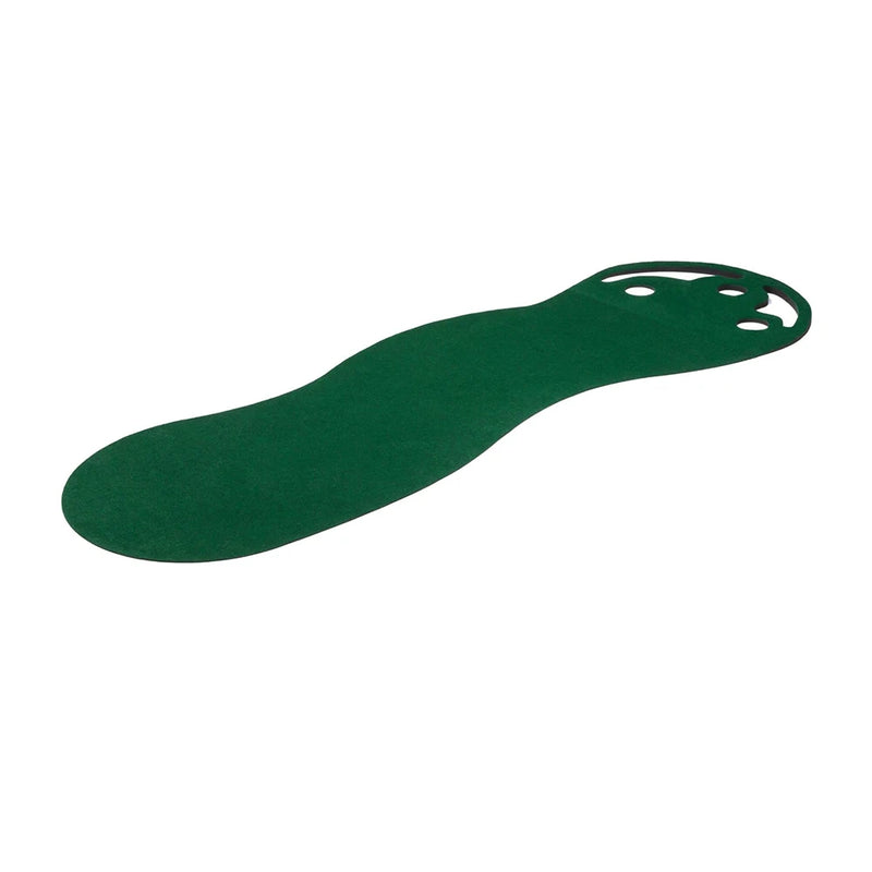 Putting green d'intérieur – vue en perspective du tapis vert à trois trous