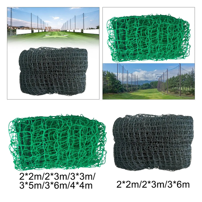 Filet de protection golf – filets verts et noirs en situation sur un practice