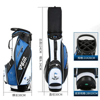 Sac de golf trépied léger – cotes : hauteur de 124 cm, largeur de 38 cm, haut et base du sac