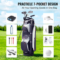 Sac de golf chariot – 7 poches pour télémètre, bouteille, tees, chaussures, casquette et gants