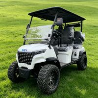 Voiturette de golf électrique blanche 2+2 places calandre ajourée de 2 à 8 places personnalisable