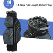 Sac de golf chariot 14 compartiments pleine longueur avec poche isotherme