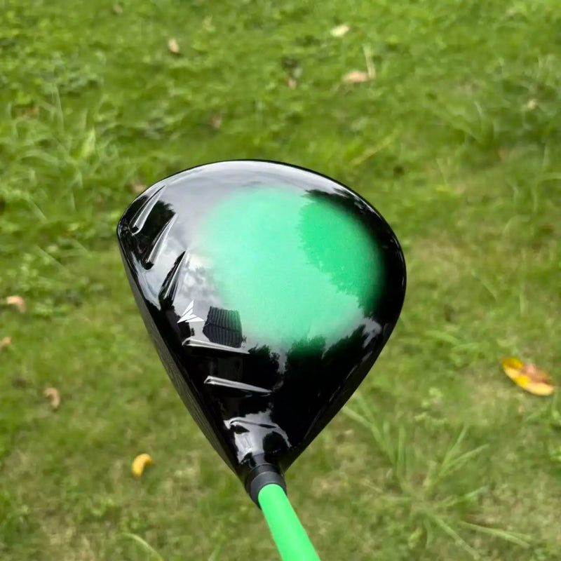 Driver de golf réglable – couronne noire et verte de la tête avec le manche vert